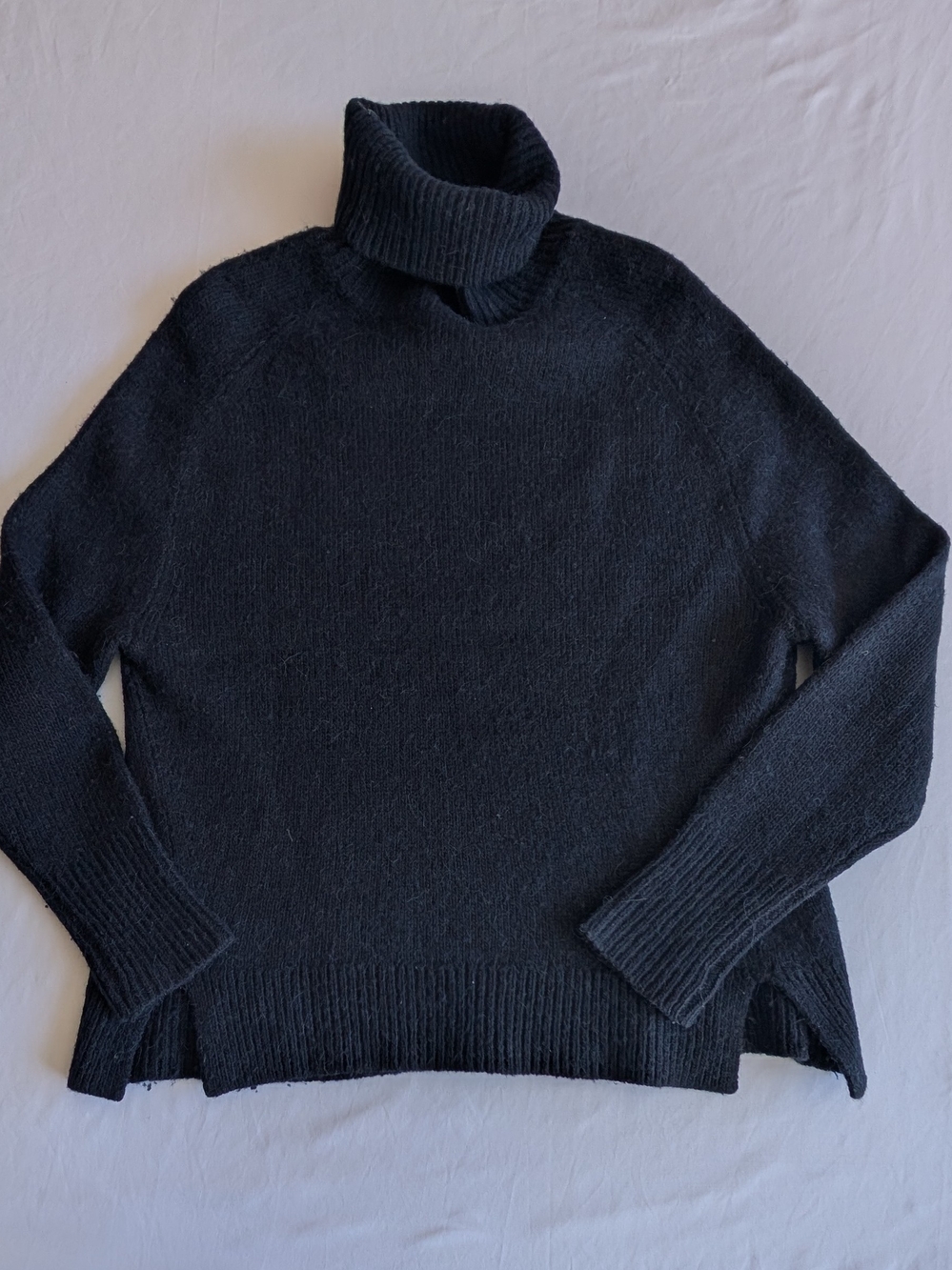 J. Crew Small Black Ribbed Turtleneck Sweater